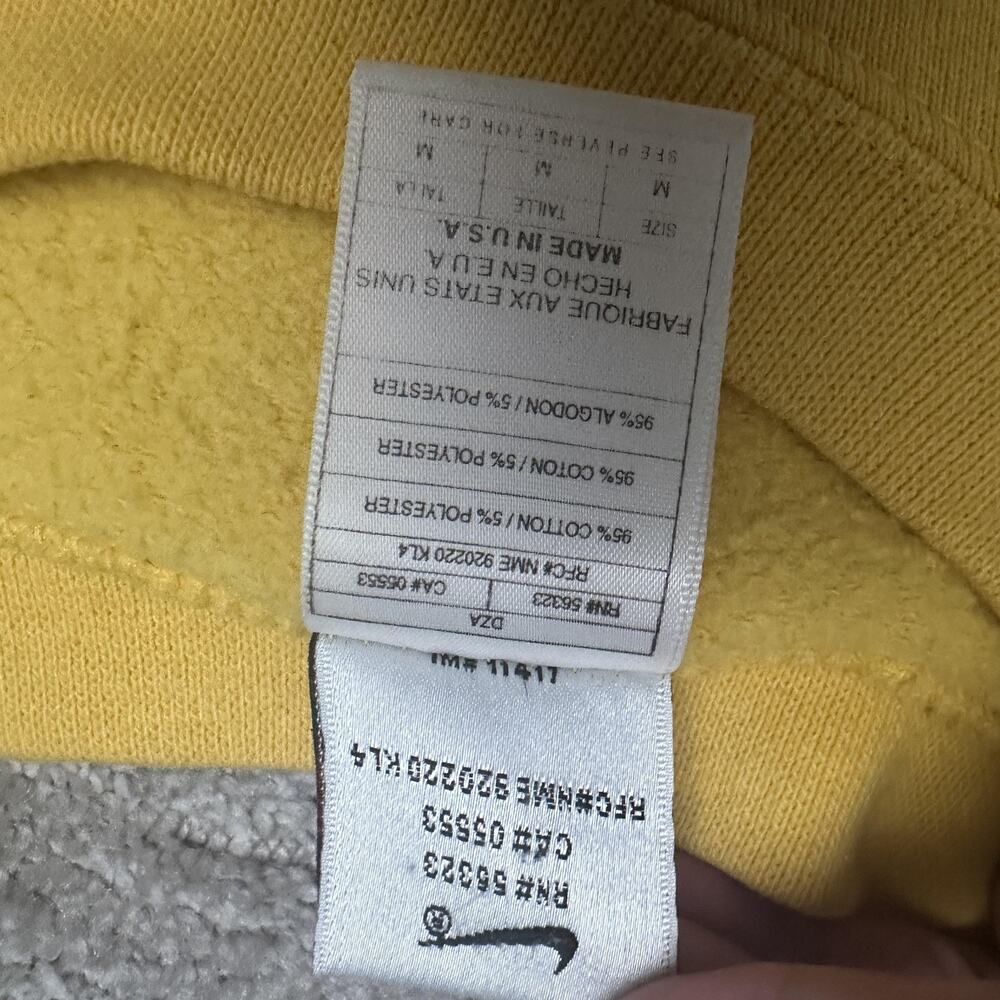 Vintage Nike Sweatshirt Mens Medium Yellow Crewneck Swoosh Embroidered 90s USA - Picture 6 of 11